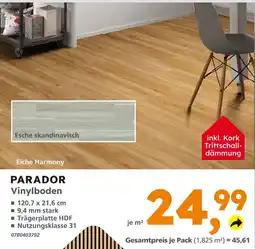 Globus Baumarkt Parador vinylboden eiche harmony Angebot