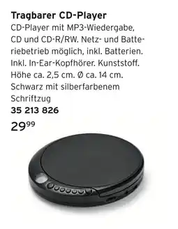 Tchibo Tragbarer cd-player Angebot