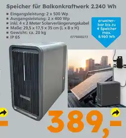 Globus Baumarkt Speicher für balkonkraftwerk 2.240 wh Angebot