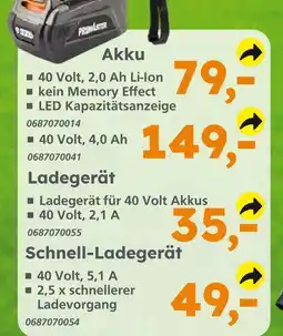 Globus Baumarkt Akku 40 volt, 2,0 ah li-ion Angebot