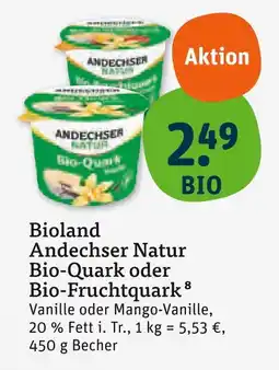 tegut Andechser natur bio-quark vanille Angebot