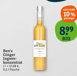tegut Ben's ginger ingwerkonzentrat Angebot
