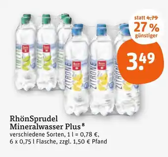 tegut Rhönsprudel mineralwasser plus Angebot