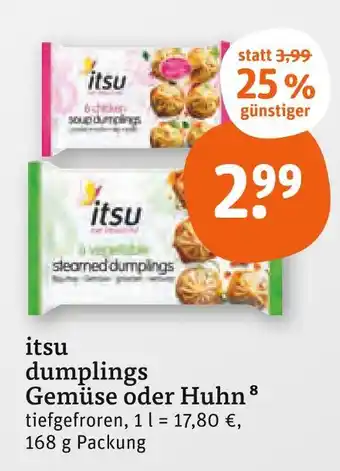tegut Itsu dumplings gemüse Angebot