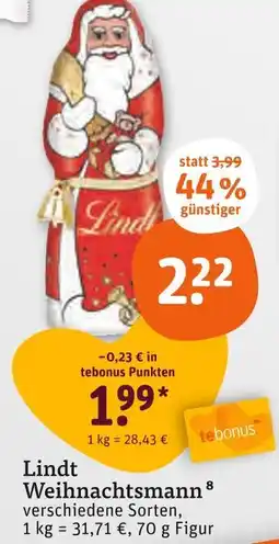 tegut Lindt weihnachtsmann Angebot