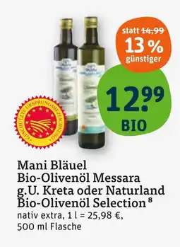 tegut Mani bläuel bio-olivenöl messara g.u. kreta Angebot
