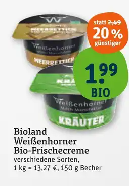 tegut Weißenhorner bio-frischecreme meerrettich Angebot
