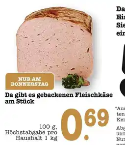 E-Center Gebackener fleischkäse am stück Angebot