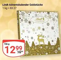 Globus Lindt adventskalender goldstücke Angebot