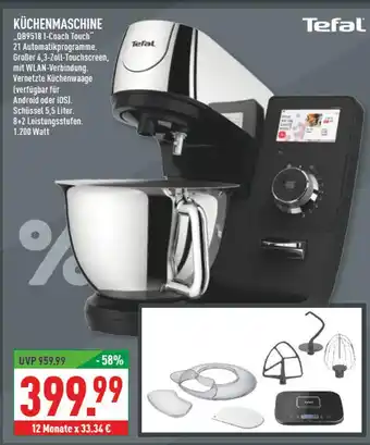 Marktkauf Tefal küchenmaschine 'qb9518 i-coach touch' Angebot