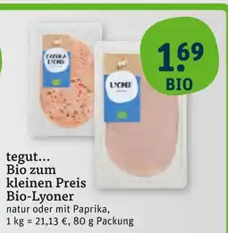 tegut Bio-lyoner Angebot