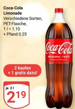 Globus Coca-cola limonade Angebot
