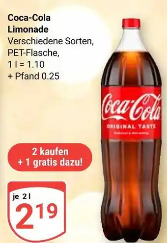 Globus Coca-cola limonade Angebot