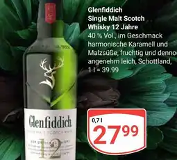 Globus Glenfiddich single malt scotch whisky 12 jahre Angebot