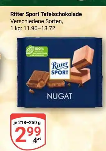 Globus Ritter sport tafelschokolade nugat Angebot