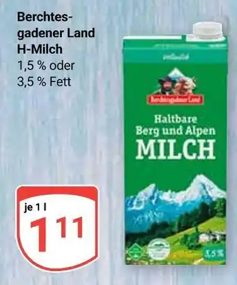 Globus Berchtesgadener land h-milch 1,5 % fett Angebot