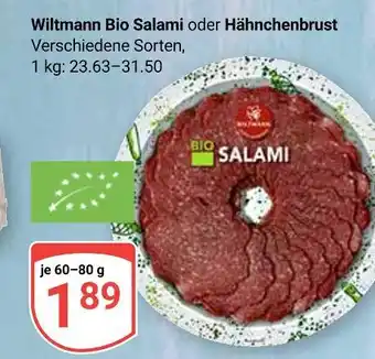 Globus Wiltmann bio salami Angebot