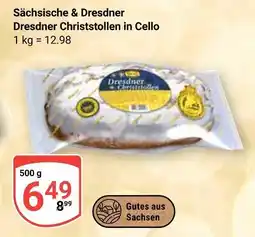 Globus Sächsische & dresdner dresdner christstollen in cello Angebot