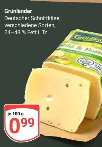 Globus Grünländer deutscher schnittkäse Angebot