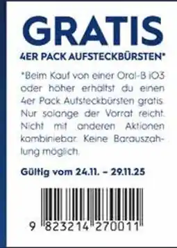 Globus Oral-b 4er pack aufsteckbürsten Angebot