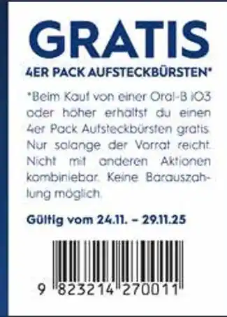 Globus Oral-b 4er pack aufsteckbürsten Angebot