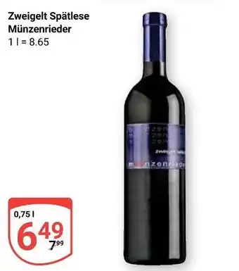 Globus Münzenrieder zweigelt spätlese Angebot