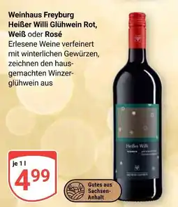 Globus Weinhaus freyburg heißer willi glühwein rot Angebot