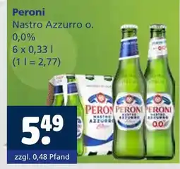 Getränkewelt Peroni nastro azzurro o. 0,0% Angebot