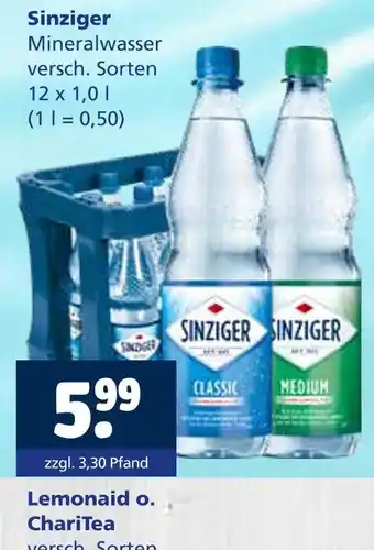 Getränkewelt Sinziger mineralwasser Angebot