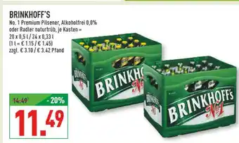 Marktkauf Brinkhoff's no. 1 premium pilsener, alkoholfrei 0,0% oder radler naturtrüb Angebot