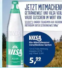 Getränkewelt Vilsa bio-mineralwasser Angebot
