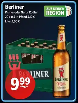 Getränke Hoffmann Berliner Pilsner oder Natur Radler Angebot