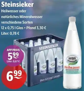 Getränke Hoffmann Steinsieker Heilwasser oder natürliches Mineralwasser Angebot