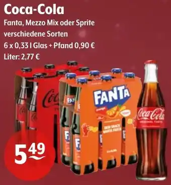 Getränke Hoffmann Coca-Cola Fanta, Mezzo Mix oder Sprite Angebot
