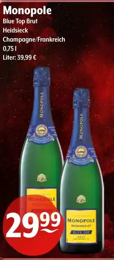 Getränke Hoffmann Monopole Blue Top Brut Heidsieck Angebot
