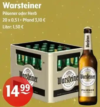 Getränke Hoffmann Warsteiner Pilsener oder Herb Angebot