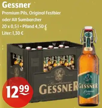 Getränke Hoffmann Gessner Premium Pils, Original Festbier oder Alt Sumbarcher Angebot