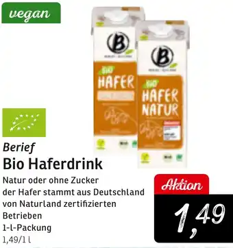 KONSUM Berief Bio Haferdrink Angebot