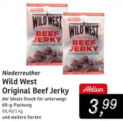 KONSUM Niederreuther Wild West Original Beef Jerky Angebot