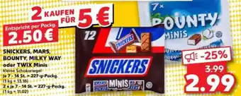 Kaufland SNICKERS, MARS, BOUNTY, MILKY WAY oder TWIX Minis Angebot