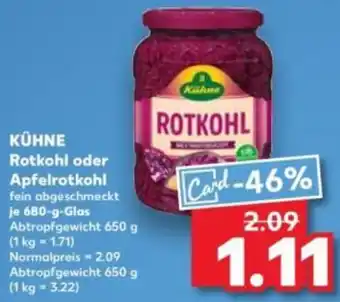 Kaufland KÜHNE Rotkohl oder Apfelrotkohl Angebot