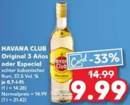 Kaufland HAVANA CLUB Original 3 Años oder Especial Angebot