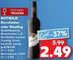 Kaufland ROTWILD Dornfelder oder Riesling Angebot