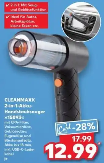 Kaufland CLEANMAXX 2-in-1-Akku- Handstaubsauger 15093 Angebot