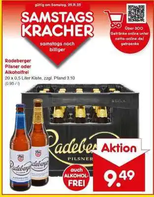 Netto Marken-Discount RADEBERGER Pilsner oder Alkoholfrei Angebot