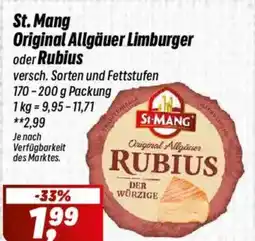 Simmel St. Mang Original Allgäuer Limburger oder Rubius Angebot