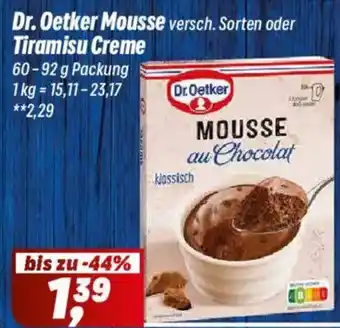Simmel Dr. Oetker Mousse oder Tiramisu Creme Angebot