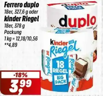 Simmel Ferrero duplo oder kinder Riegel Angebot
