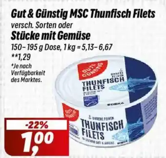 Simmel Gut & Günstig MSC Thunfisch Filets oder Stücke mit Gemüse Angebot