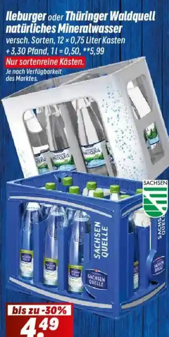 Simmel Ileburger oder Thüringer Waldquell natürliches Mineralwasser Angebot